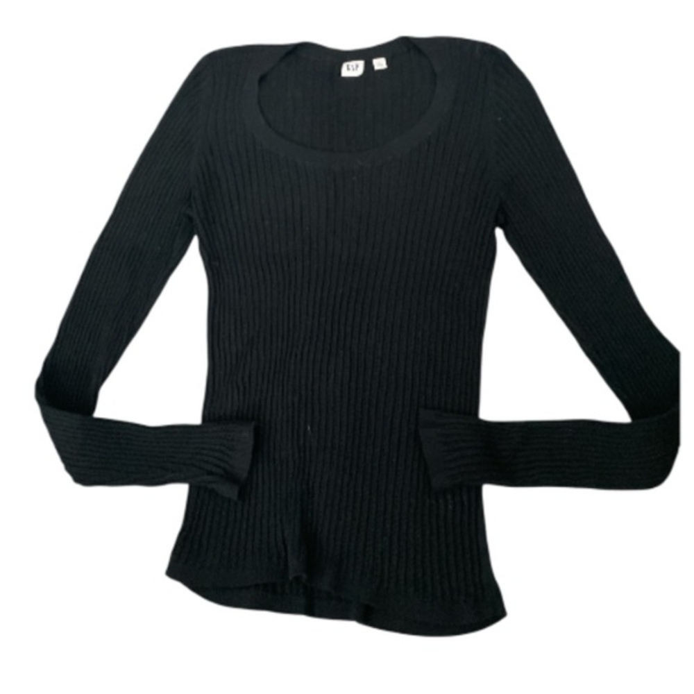 GAP Black Ribbed Knit Sweater